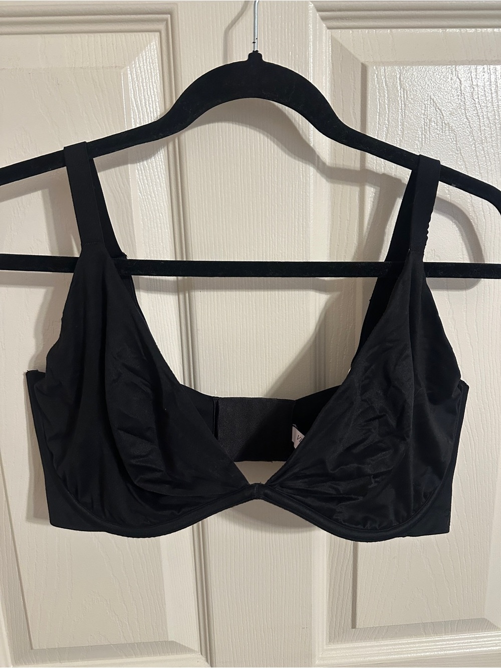 Victoria's Secret V-Neck Plunge Underwire Support Bralette, Black, Sz 38DDD(F)
